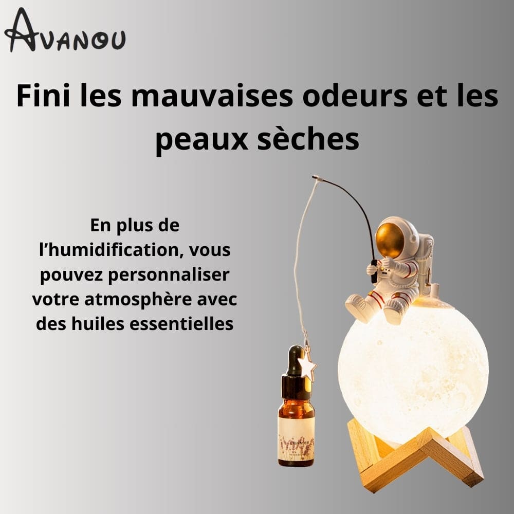 LunaMist™ - Humidificateur Astronaute avec Lampe Lune